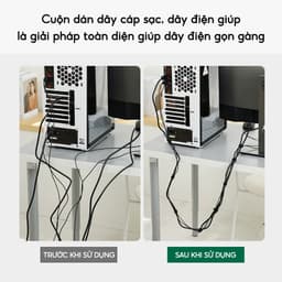 Cuộn Dây Buộc Chống Rối Dây Điện Cáp Sạc JYoohome Dây Băng Dính Nhám Tự Dính Đa Năng Tái Sử Dụng 2
