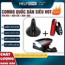 Combo YÊN BÉO XE ĐẠP, ĐÈN CÒI, ĐÈN HẬU siêu hời cho anh em mê đạp xe - Combo_Yen 1