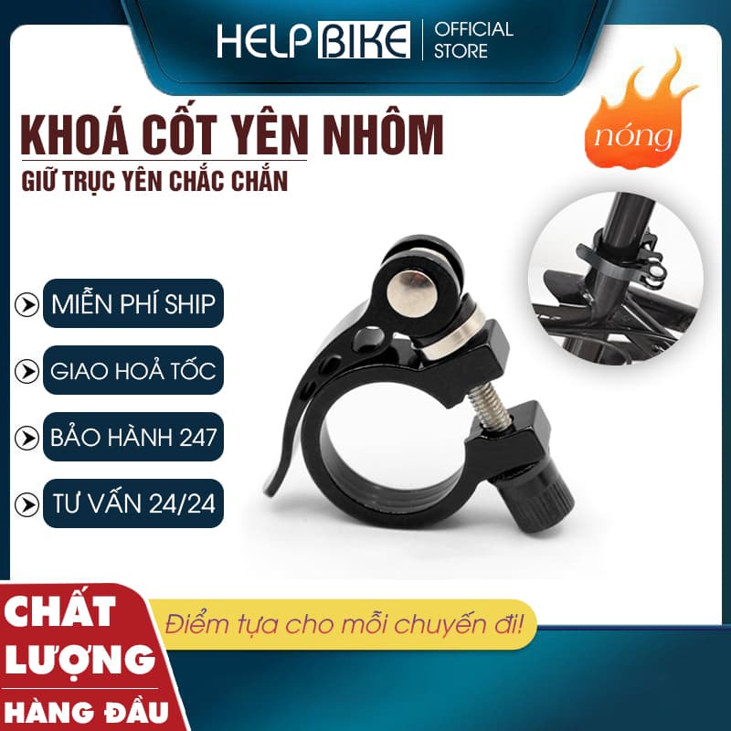 Khóa cốt yên xe đạp , chốt yên hợp kim nhôm cao cấp lực khóa chắc chắn Mã KCY