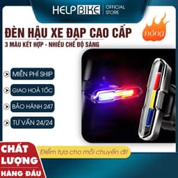 Đèn Hậu Xe Đạp Thể Thao Cao Cấp 5 Chế Độ Sáng 3 Màu Kết Hợp Sạc Usb, Chống Nước - DH03 1