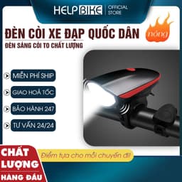 Đèn Xe Đạp Thể Thao Chống Nước, Đèn Pha Tích Hợp Còi Sáng 3-4H Liên Tục, Sạc USB - DC01 1