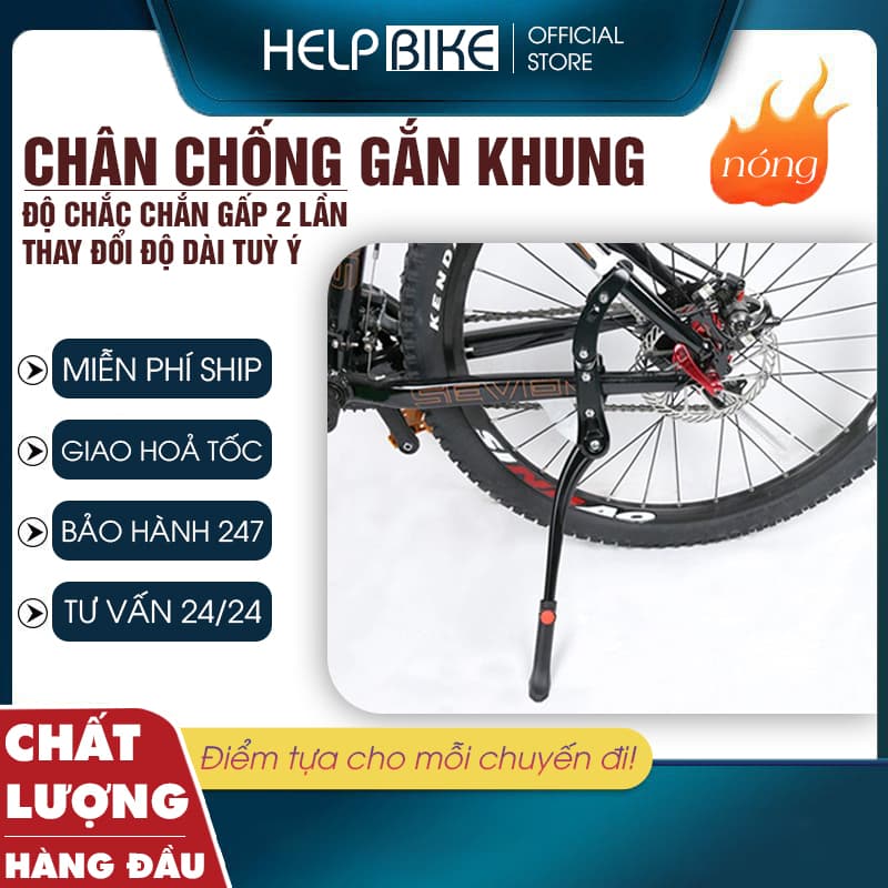 Chân chống 3 ĐIỂM xe đạp thể thao TĂNG GIẢM loại tốt CC3DTD