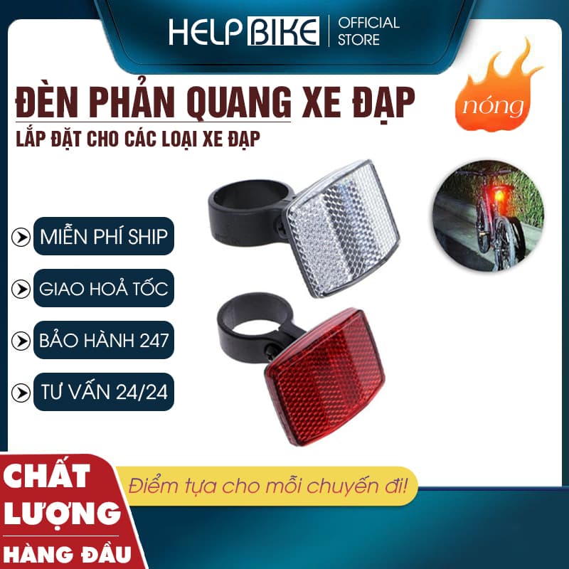 Đèn phản quang, phản quang xe đạp gắn tay lái trước và phía sau xe sáng đẹp PQN