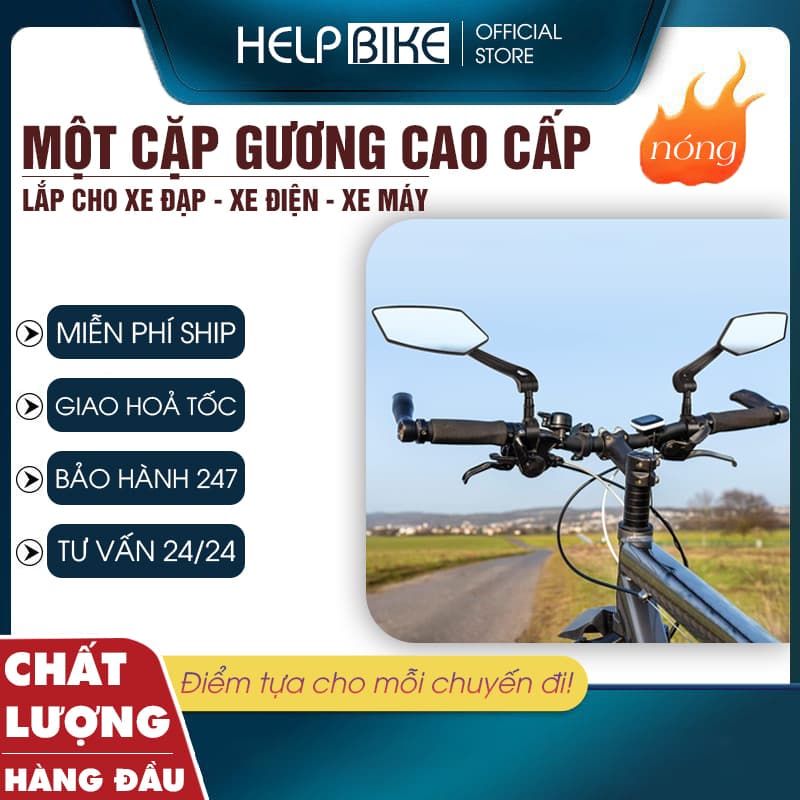 Gương chiếu hậu xe đạp, xe điện chất lượng, Gương xe đạp thể thao siêu trong và góc nhìn rộng - GX04