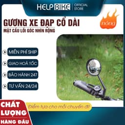 Gương xe đạp thể thao cổ dài, Gương cầu lồi xe đạp BẢN 8CM TO quay 360 độ linh hoạt, tiện lợi GX02 1