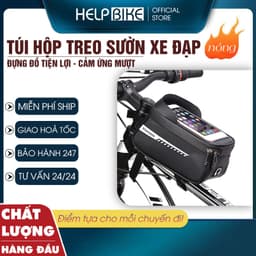 Túi xe đạp thể thao CARBON LOẠI XỊN treo gắn sườn chống nước, cảm ứng điện thoại mượt TCB01 1