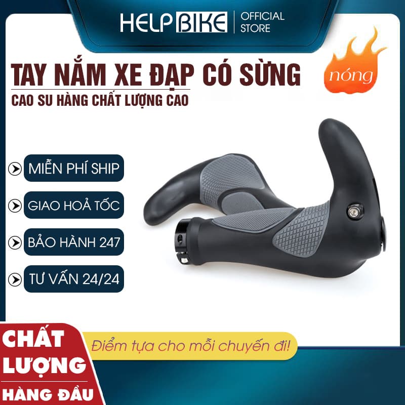 Tay nắm xe đạp, tay nắm xe đạp thể thao ( ĐỦ ĐỒ LẮP ) FULL CAO SU TÌ TAY SIZE TO CHỐNG MỎI mã TS03