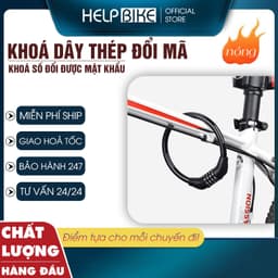 Khoá xe đạp thể thao 4 số, Khoá dây đổi được mật mã lõi thép chắc chắn và an toàn K4SDM 1