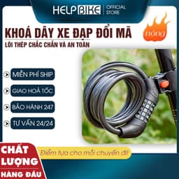 Khoá xe đạp thể thao 5 SỐ, Dài 1 Mét, Lõi Thép To, Cài Khung Xe, Thay Đổi Mật Khẩu K5SDM 1