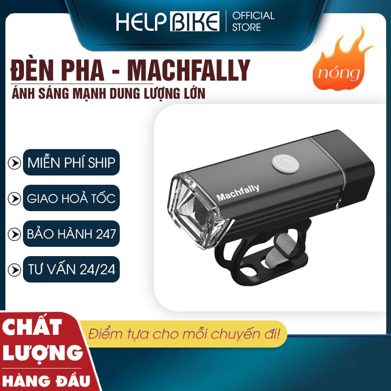 Đèn xe đạp thể thao USB MACHALLY, đèn led gắn xe đạp siêu sáng DP03