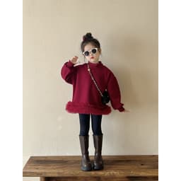 Set Áo Nỉ Dài Bé Gái Phối Lưới & Quần Legging | Bộ Sưu Tập Thu Đông Thời Trang Quảng Châu Cho Bé Gái 2