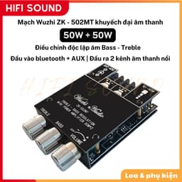 Wuzhi 502MT mạch khuyếch đại âm thanh bluetooth 5.0 2*50W chính hãng Wuzhi từ HiFiSound 1