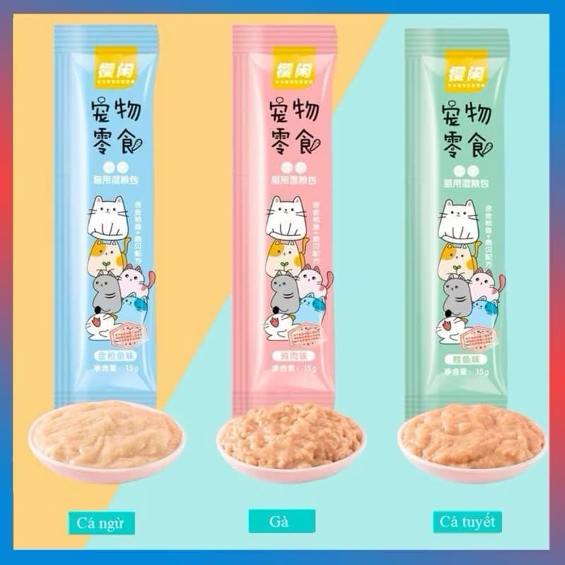 [Hoả tốc] Combo 50-100-150-200 Súp Thưởng Shizuka,S2Pet Cho mèo 15g, Thanh Pate Bổ Dưỡng Cho Mèo 15g