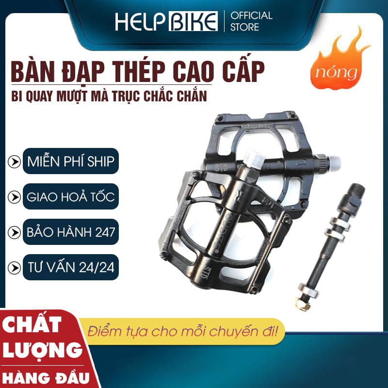 Bàn đạp xe đạp, peldan xe đạp Bikebay 3 vòng bi kín hợp kim nhôm cao cấp Mã BDB