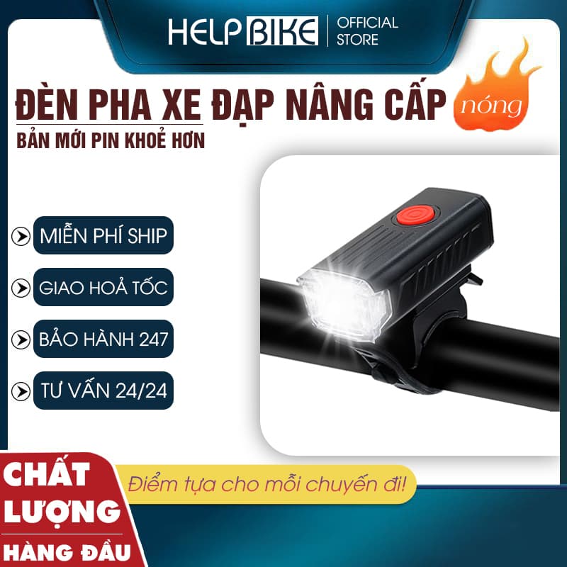 Đèn pha xe đạp thể thao chống nước, Đèn led xe đạp sạc USB siêu sáng DP02
