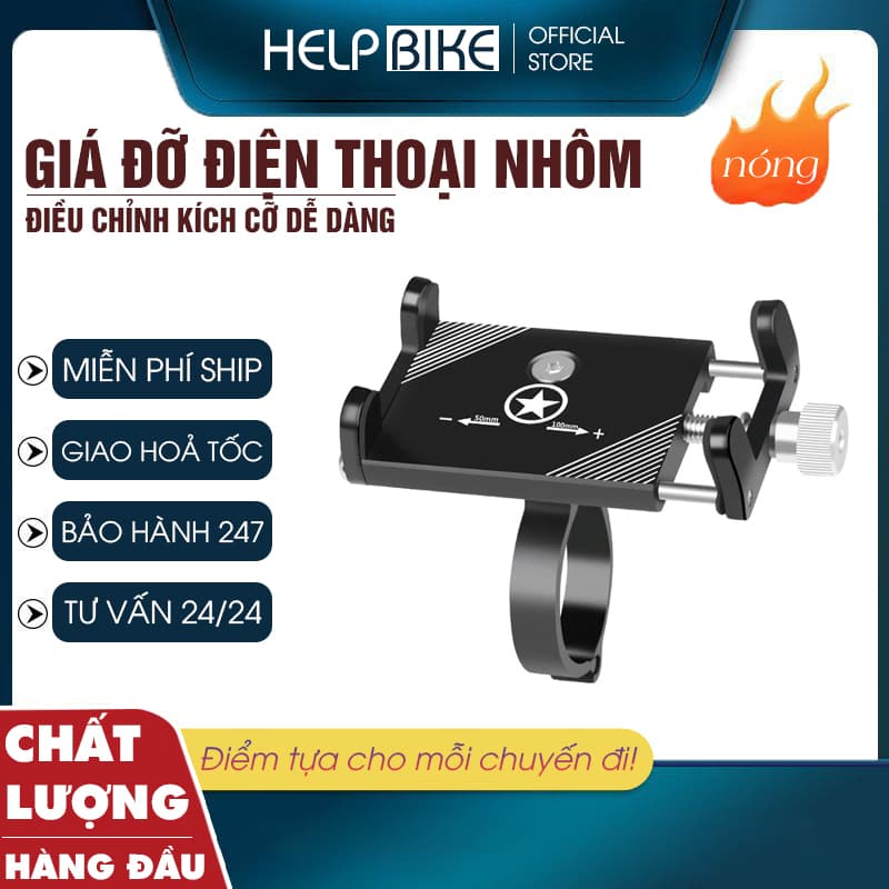 Giá đỡ điện thoại xe đạp, Giá treo điện thoại hợp kim nhôm cao cấp đa năng GTDTN