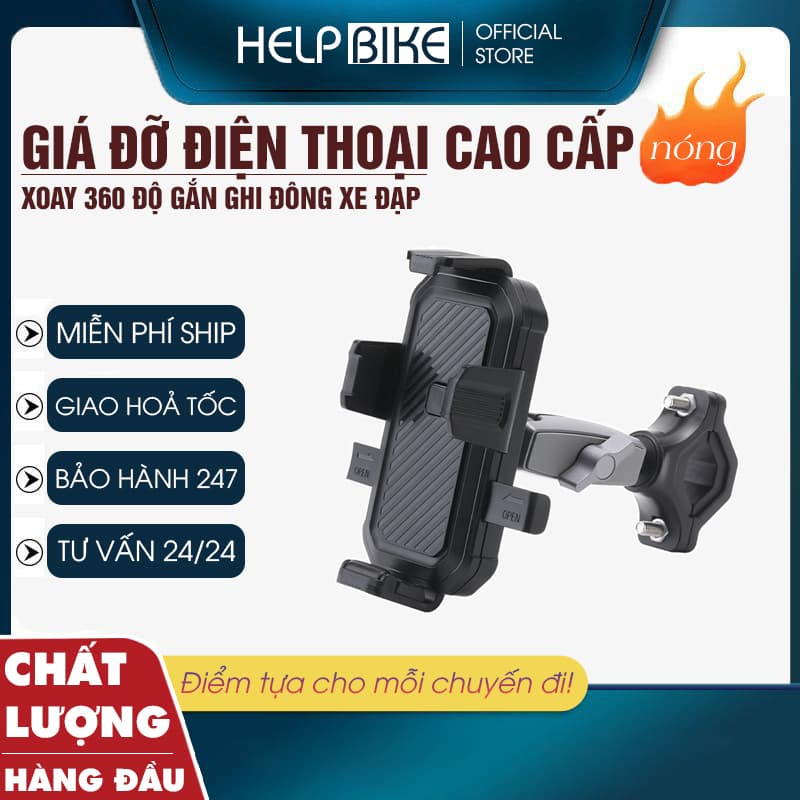 Giá đỡ điện thoại xe đạp, xe máy TỰ ĐỘNG ĐÓNG MỞ mã GDDT01