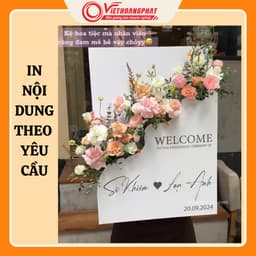 Bảng hộp cắm hoa đám cưới, bảng chào đám cưới, bảng cắm hoa để cổng cưới, bảng welcome, bảng cắm hoa 3D 1