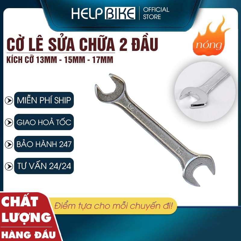 Cờ lê 2 đầu sửa chữa tiện lợi, cờ lê siết 13/15mm, 13/17mm bằng thép chống gỉ siêu xịn - CL2D