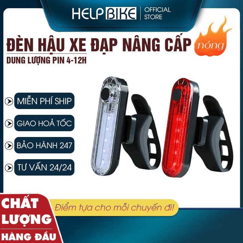 Đèn hậu xe đạp thể thao, Đèn cảnh báo xe đạp dùng 4-12H liên tục sạc USB Chống Nước - DH04
