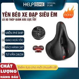 Yên xe đạp thể thao Lò Xo Thép siêu êm, Yên béo chống đau mông khi đạp xe YB01 1