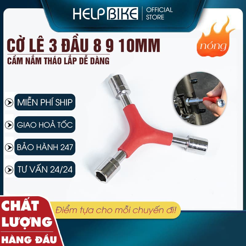 Cờ lê sửa chữa xe đạp 3 đầu 8 9 10mm, Bộ tuýp khẩu sửa chữa xe đạp chữ Y 3 in 1 tiện dụng - CL3D