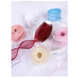 Ruy Băng Voan Bản 4cm Dài 10M Trang Trí Giỏ Quà. 2