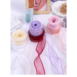 Ruy Băng Voan Bản 4cm Dài 10M Trang Trí Giỏ Quà. 3
