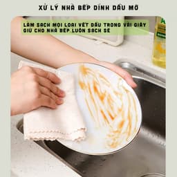 [ MUA 5M TẶNG 1M ] Khăn Lau Xơ Mướp Đa Năng GOCHY. Siêu thấm hút, tách dầu, làm sạch nhà bếp, bàn, tất cả bề mặt 6