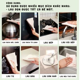 [ MUA 5M TẶNG 1M ] Khăn Lau Xơ Mướp Đa Năng GOCHY. Siêu thấm hút, tách dầu, làm sạch nhà bếp, bàn, tất cả bề mặt 4