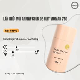 Lăn khử mùi Nữ Armaf Club De Nuit Women 75ml; sang trọng, quyến rũ, ngọt ngào. 5