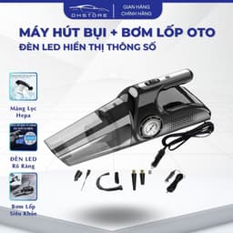 Máy Hút Bụi Cầm Tay Kiêm Bơm Lốp, Máy Hút Bụi Đa Năng Nhỏ Gọn, Máy Hút Bụi Ô Tô Có Dây Kèm Đèn Pin - DK Cars - HB1 1