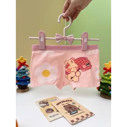 Combo 4 quần chíp đùi cho bé gái họa tiết Thỏ cá vàng, quần lót tam giác cotton thoáng mát co giãn Cherikids 3