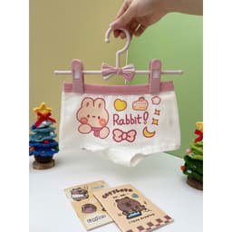 Combo 4 quần chíp đùi cho bé gái họa tiết Thỏ cá vàng, quần lót tam giác cotton thoáng mát co giãn Cherikids 2