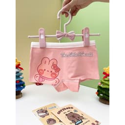 Combo 4 quần chíp đùi cho bé gái họa tiết Thỏ cá vàng, quần lót tam giác cotton thoáng mát co giãn Cherikids 4