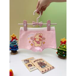 Combo 4 quần chíp đùi cho bé gái họa tiết Thỏ cá vàng, quần lót tam giác cotton thoáng mát co giãn Cherikids 5