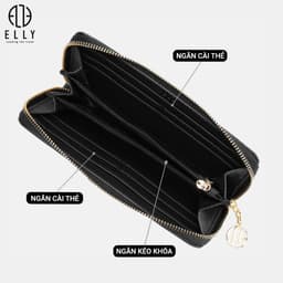 [Tặng hộp 20.10] Ví da nữ ELLY EVH111 ví cầm tay da tổng hợp cao cấp nhiều ngăn thời trang thanh lịch 5