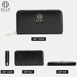 [Tặng hộp 20.10] Ví da nữ ELLY EVH111 ví cầm tay da tổng hợp cao cấp nhiều ngăn thời trang thanh lịch 4