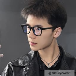 Gọng kính cận thời trang nam nữ ANDU EYEWEAR dáng vuông chống tia UV cốt kim loại 17AD180 6