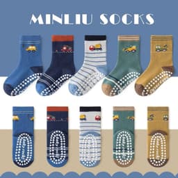 Set 10 Đôi Tất Ô Tô Cổ Cao Chống Trơn Siêu Ấm Dành Cho Bé Trai Te110 LILIRIA 7