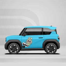 [HỎA TỐC] Sticker Tem Dán Xe VF3 Hình Labubu - Decal ô tô chống xước chất lượng cao Temxe.Net 5