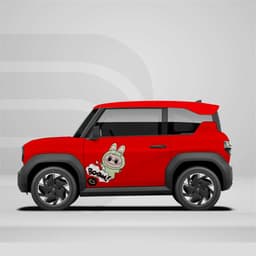 [HỎA TỐC] Sticker Tem Dán Xe VF3 Hình Labubu - Decal ô tô chống xước chất lượng cao Temxe.Net 2