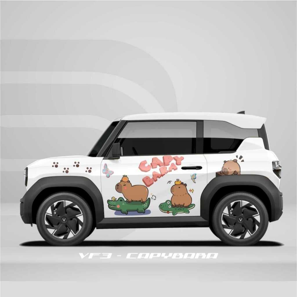 [HỎA TỐC] Tem dán xe VF3  - Decal Sticker dán xe - Ds Decal - sttiker capybara Temxe.Net