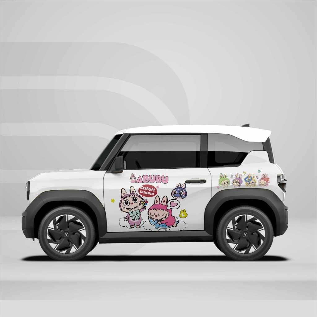 [HỎA TỐC] Sticker Tem Dán Decal Xe VF3 Mẫu Labubu In Hình Theo Yêu Cầu IB Shop Temxe.Net