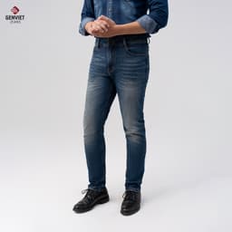 [ẨN] Quần Dài Nam GENVIET JEANS Vải Jeans Đơn Giản Trẻ Trung, Quần Bò Nam Dáng Cơ Bản Ống Bó Hiện Đại 8747 7