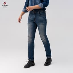[ẨN] Quần Dài Nam GENVIET JEANS Vải Jeans Đơn Giản Trẻ Trung, Quần Bò Nam Dáng Cơ Bản Ống Bó Hiện Đại 8747 2