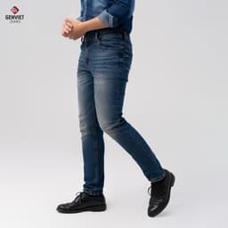 [ẨN] Quần Dài Nam GENVIET JEANS Vải Jeans Đơn Giản Trẻ Trung, Quần Bò Nam Dáng Cơ Bản Ống Bó Hiện Đại 8747 8