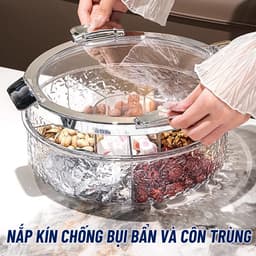 Khay đựng mứt tết PTLUXURY khay đựng bánh kẹo chia ngăn, thiết kế sang trọng, nắp kín chống bụi, chống bẩn 3