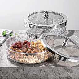 Khay đựng mứt tết PTLUXURY khay đựng bánh kẹo chia ngăn, thiết kế sang trọng, nắp kín chống bụi, chống bẩn 4