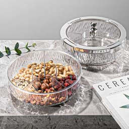 Khay đựng mứt tết PTLUXURY khay đựng bánh kẹo chia ngăn, thiết kế sang trọng, nắp kín chống bụi, chống bẩn 5
